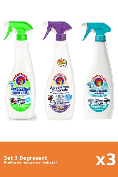 Chanteclair Set of 3 Chanteclair Degreaser: 1xLemon, 1xWhite Musk, 1xAntiodor