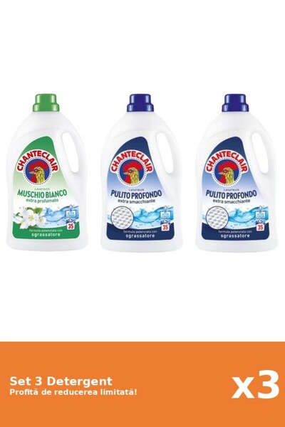 Chanteclair Set 3 Detergent Chanteclair: 1xMosc Alb, 2xClasic