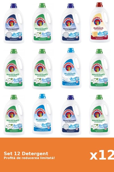 Chanteclair Set 12 Detergent Chanteclair: 3xClasic, 6xMosc Alb, 1xMarsilia, 2...