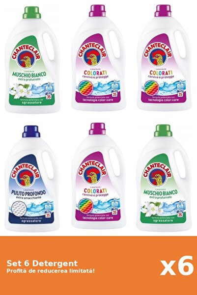 Chanteclair Set 6 Detergent Chanteclair: 2xMosc Alb, 3xColor, 1xClasic