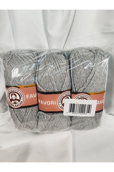 Ören Bayan FAVORİ Gri El Örgü İpi (3 Adet) - Renk: 007