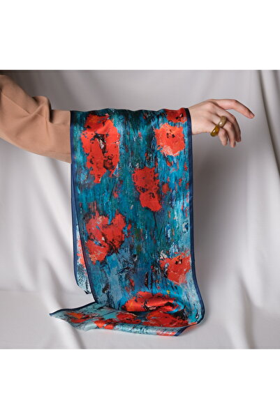 Mehru Scarfs Van Gogh Irises %100 İpek Fular 26x130cm "Art on Silk"