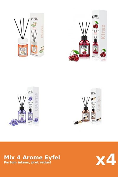 Eyfel Set 4 Mix Eyfel: 1x Acacia, 1x Cirese, 1x Lavanda, 1x Vanilie
