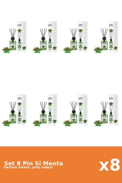 Eyfel Set 8 Odorizant Pin Si Menta, 120 ml