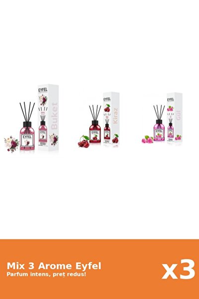 Eyfel Set 3 Mix Eyfel: 1x Bouquet, 1x Cirese, 1x Trandafir