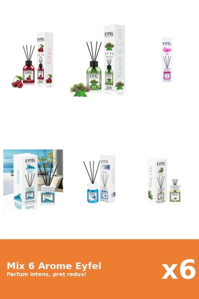 Eyfel Set 6 Mix Eyfel: 1x Bubble Gum, 1x Cirese, 1x Cool Water, 1x Lacramioar...