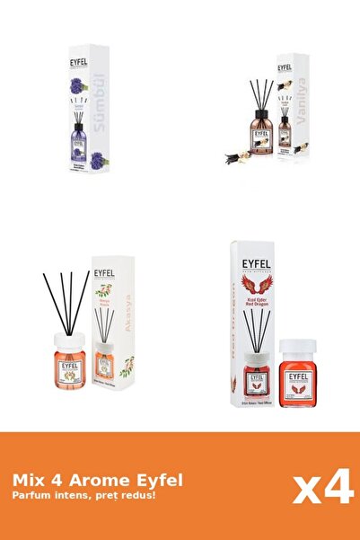 Eyfel Set 4 Mix Eyfel: 1x Acacia, 1x Red Dragon, 1x Vanilie, 1x Zambile