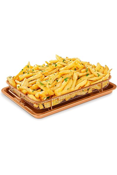 Generic Swiss Air Fryer Tray 2 in 1 Non-Stick Copper