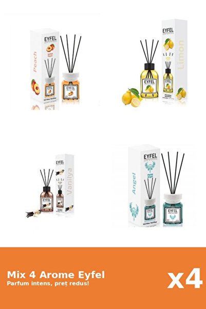 Eyfel Set 4 Mix Eyfel: 1x Angel, 1x Lamaie, 1x Piersica, 1x Vanilie