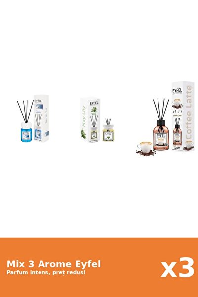 Eyfel Set 3 Mix Eyfel: 1x Cafea, 1x Cool Water, 1x Lacramioare