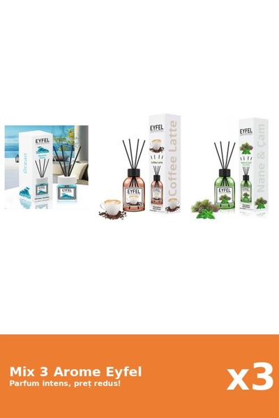Eyfel Set 3 Mix Eyfel: 1x Cafea, 1x Ocean, 1x Pin Si Menta