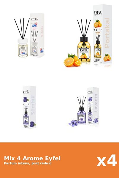 Eyfel Set 4 Mix Eyfel: 1x Lavanda, 1x Orhidee, 1x Portocala, 1x Zambile