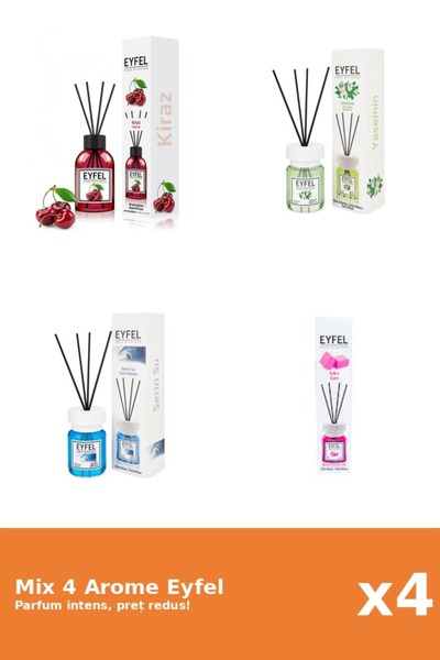 Eyfel Set 4 Mix Eyfel: 1x Bubble Gum, 1x Cirese, 1x Cool Water, 1x Iasomie