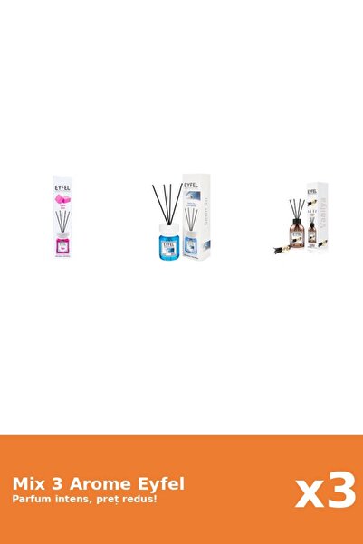 Eyfel Set 3 Mix Eyfel: 1x Bubble Gum, 1x Cool Water, 1x Vanilie