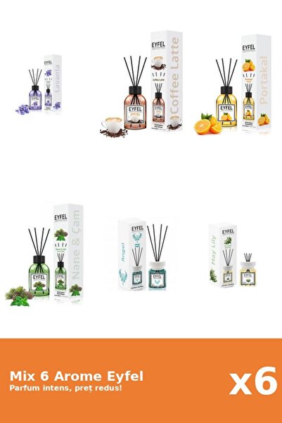 Eyfel Set 6 Mix Eyfel: 1x Angel, 1x Cafea, 1x Lacramioare, 1x Lavanda, 1x Pin...