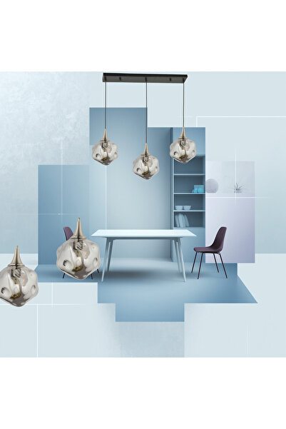 LampaLuce Globo-4 Modern Yemek Masası Sarkıt Avize 3'lü 70cm Krom