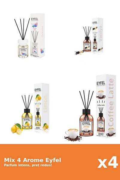 Eyfel Set 4 Mix Eyfel: 1x Cafea, 1x Lamaie, 1x Orhidee, 1x Vanilie