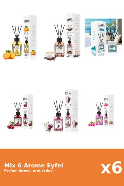Eyfel Set 6 Mix Eyfel: 1x Bouquet, 1x Cafea, 1x Cirese, 1x Ocean, 1x Portocal...