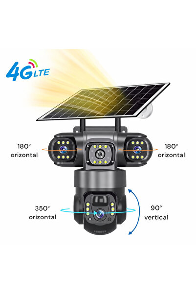 CASA JOY Triple Video Surveillance Camera With Solar Panel And 4G SIM Card LO...