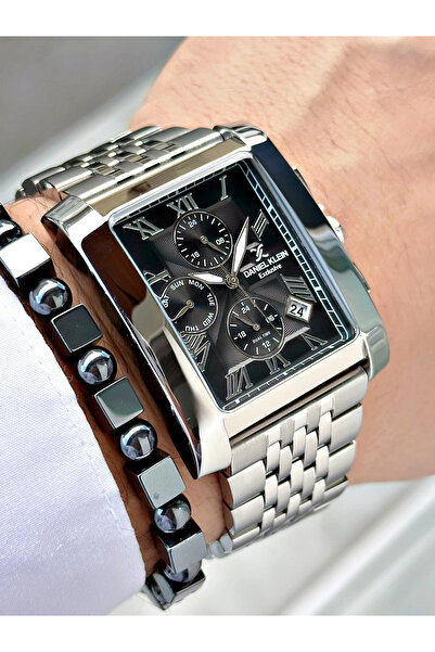 Daniel Klein ساعة يد رجالية مربعة الوظائف