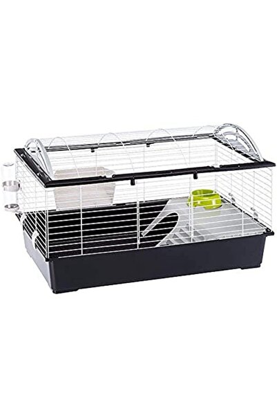 markentegra 100 cm Beyaz ve Siyah Renkli Hamster Tavşan Kafesi