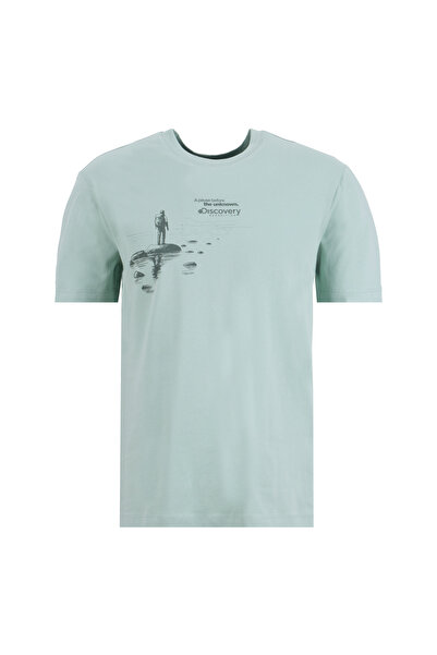 Discovery Expedition D6SM-TST3782 Mint Bisiklet Yaka Relaxed Baskılı Erkek T-...