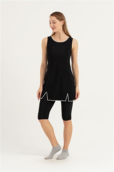 OBJE Women's Black Sleeveless Hijab Swimsuit