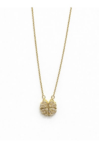 GLOW ACCESSORIES BAE قلادة على شكل نبات البرسيم مصنوعة من الفولاذ المقاوم للص...