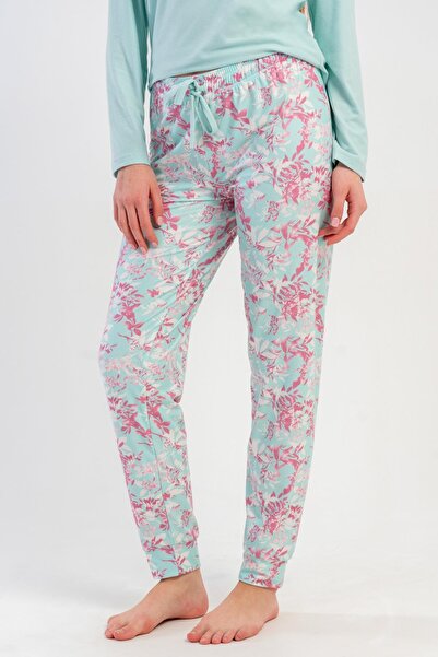 OBJE Women's Blue Marla Cuffed Pajama Bottoms