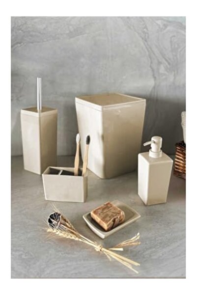 markentegra Şık ve Dayanıklı Banyo Seti - Bej Renk