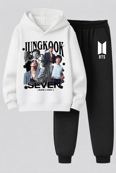 MAGORS Bts Bangthan Boys Printed 3-Yarn Quality Sweatshirt and Sweatpants Kid...
