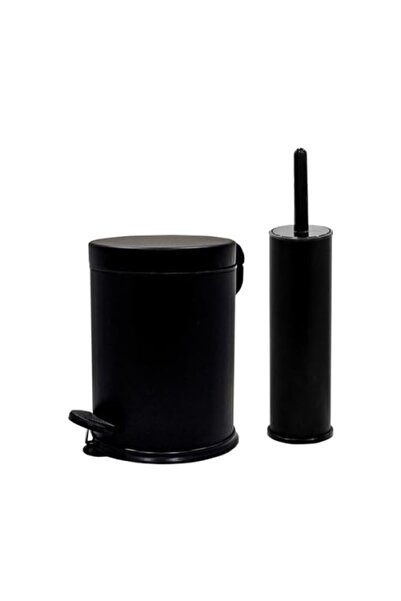 markentegra Ayak Basmalı 3 Litre Kapasite Çöp Kovası ve Klozet Fırçası Seti, ...