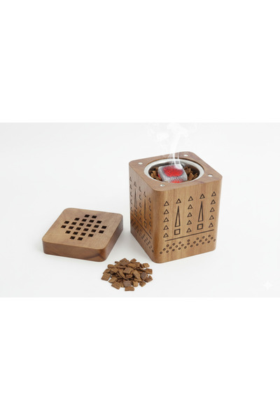 DUX مبخرة خشبية فاخرة للبخور - مبخرة للعود والبخور - مبخرة عود لتزيين المنزل ...