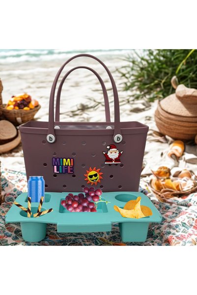 NON XL EVA Beach Tote Bag Set – Luxury Waterproof Summer Bag with Tray & Charms