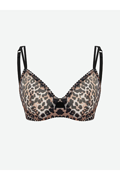 LC Waikiki Özmarka New Season Underwire Unpadded Leopard Pattern Fancy T-Shir...