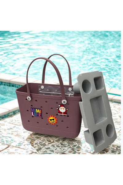 NON XL EVA Beach Tote Bag Set – Luxury Waterproof Summer Bag with Tray & Charms