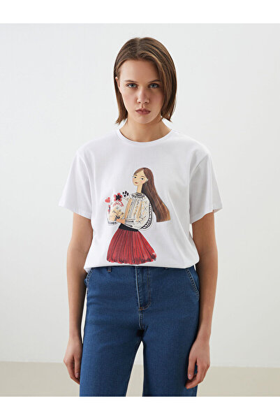 LC Waikiki Vizyon New Season Crew Neck Printed Women's T-Shirt