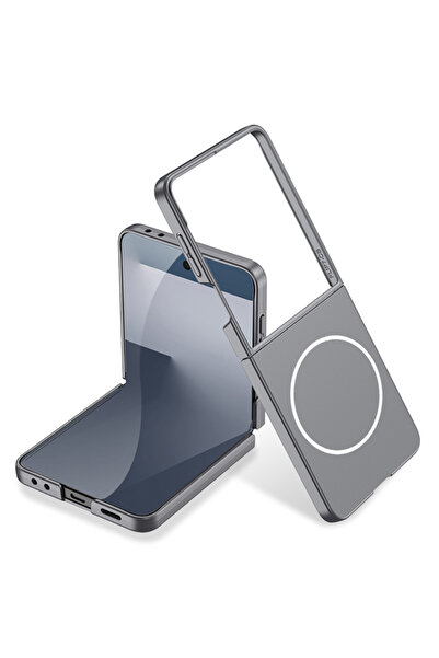 Paladyum Case Samsung Galaxy Z Flip 7 Compatible Hard Magsafe Gray Case Cover