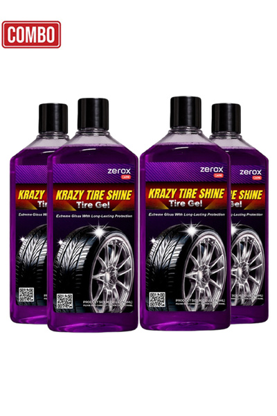 Zerox Combo 4pcs Tire Shine Gel 473ml Z7716 High Gloss Long Lasting Tire Prot...