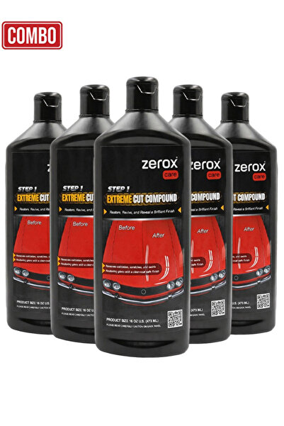 Zerox Combo 5pcs Extreme Cut Compound Step 1 Paint Correction 473ml Silicone ...