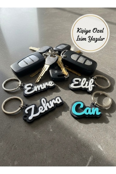 Daynav Kişiye Özel İsimli Anahtarlık - 3D Yazıcı Tasarım Kabartma Harf - Hedi...