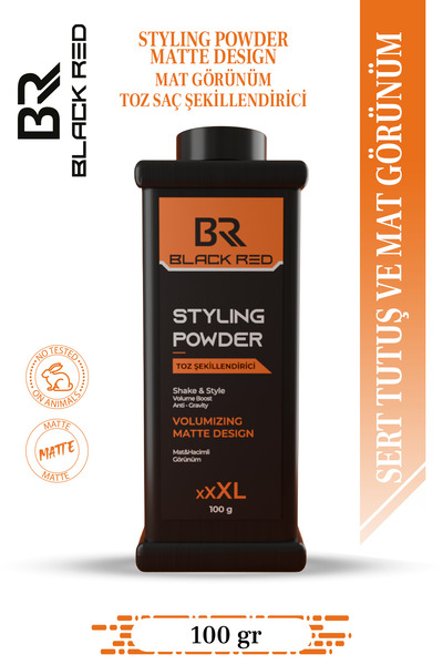 Black Red Hacim Veren Mat Saç Şekillendirici Pudra XL, 100 g | Ekstra Büyük Boy