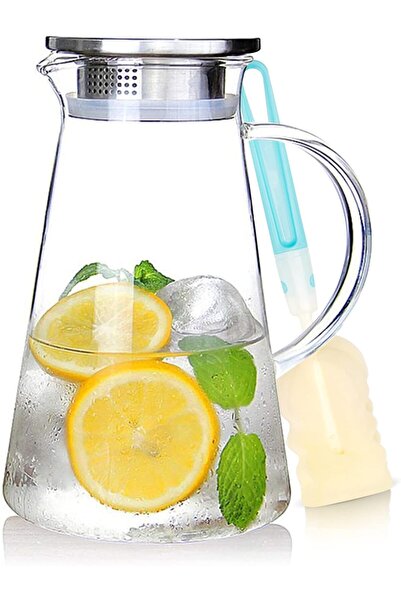 SUSTEAS 2.0 Liter 68oz Glass Pitcher with Lid