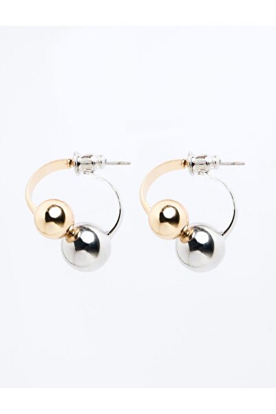 Jimmy Key Mixed Double Metal Ball Figured Shiny Elegant Earrings