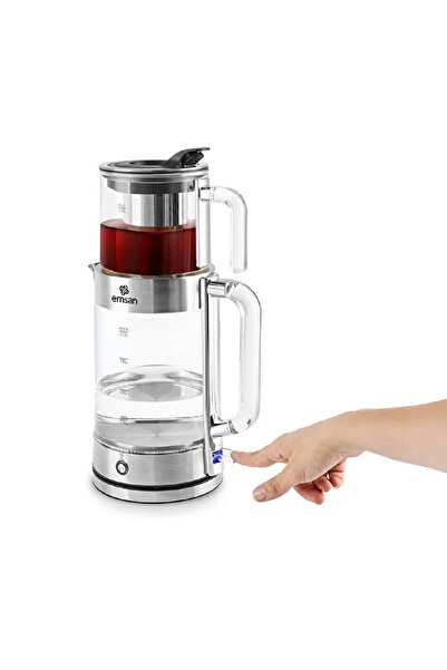 Emsan Feel Steel XL Cam Çay Makinesi 30 Fincan
