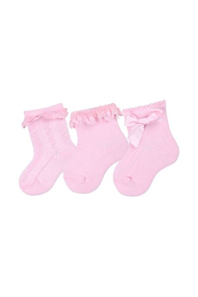 Bross 3-Piece Baby Girl Socket with Lace Bow Accessories