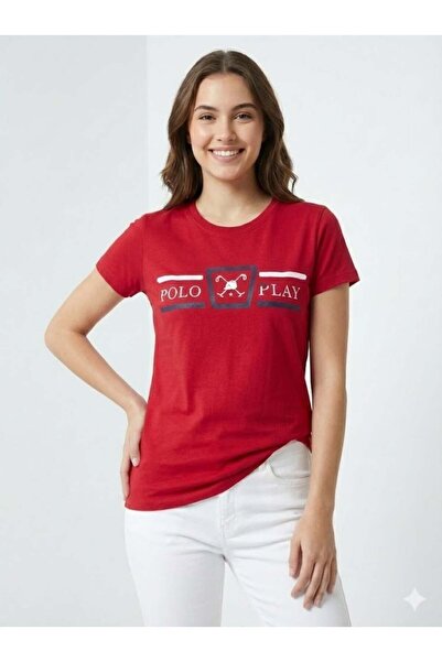 poloplay Ladies Graphic T-shirt -RED