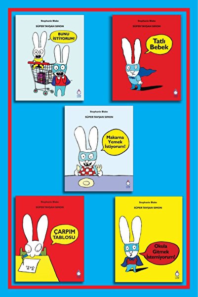 Maxi Yayıncılık Süper Tavşan Simon 5 Kitaplık Macera Seti - Stephanie Blake