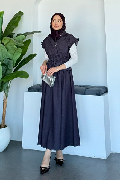 Şulemoda Giyim Σετ Τζιν με Γιλέκο και Φούστα, Χρώμα Δαμασκηνί