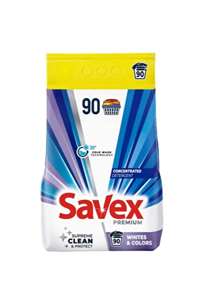 SAVEX Premium Whites&Colors Laundry Detergent Powder, 90 Washes, 7.2 kg